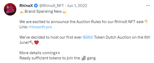 NFT Announce RhinoX Binance NFT