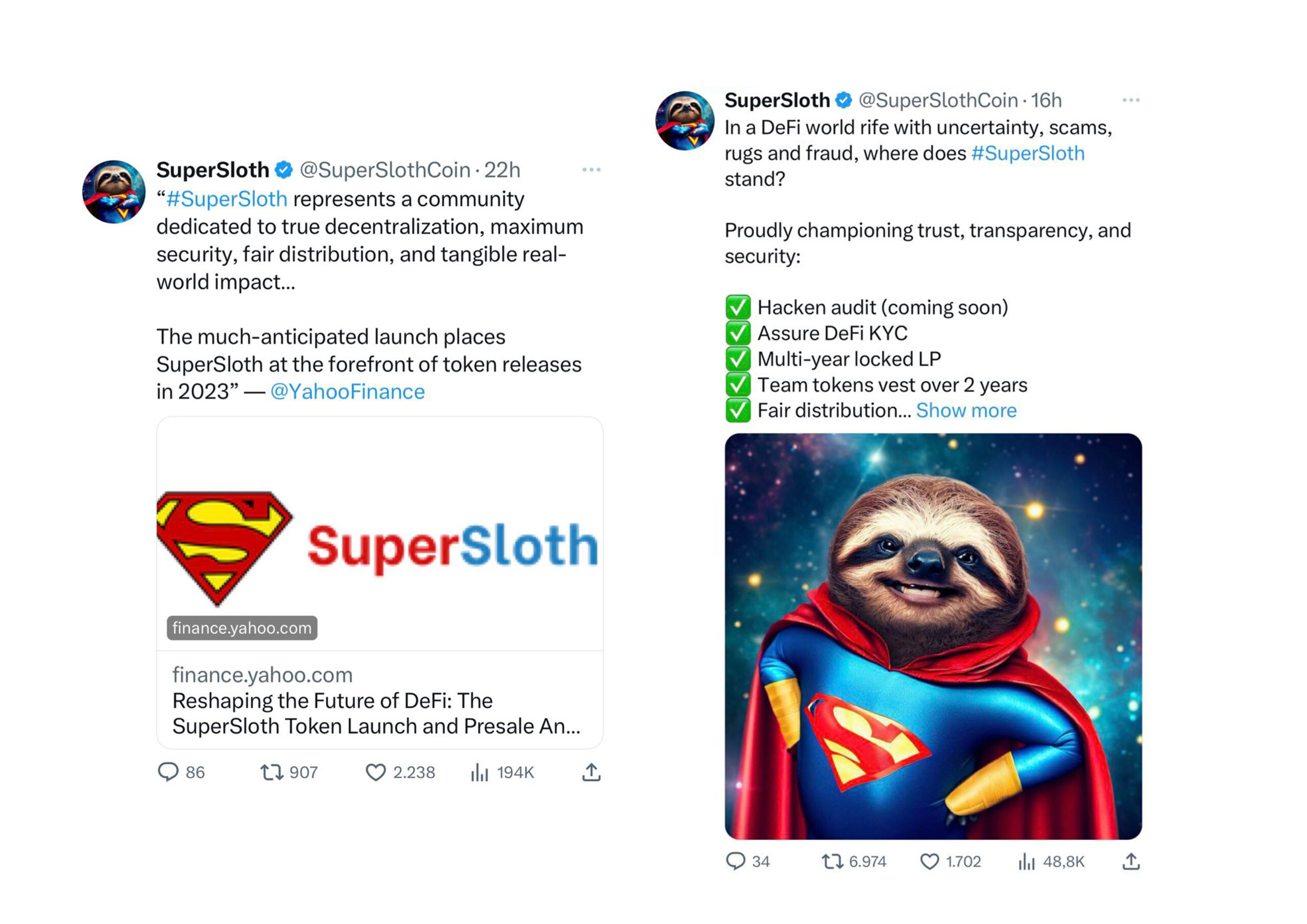 Impressions Tweets SuperSloth